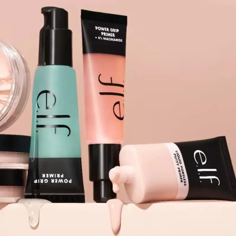 Elf Liquid Poreless Putty Primer Power Power Grip Matte Primer Dewy Setting Spray Halo Glow Liquid Filter & Blush Beauty Wand — image 2