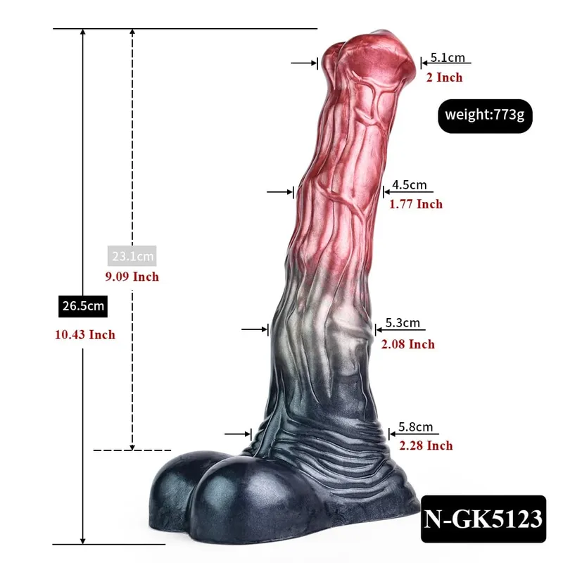 Dildo Kuda Silikon Palam Dubur Zakar Panjang Simpul Besar G-spot Perangsang Faraj dengan Cawan Sedut Mainan Seks Dewasa untuk Wanita Lelaki