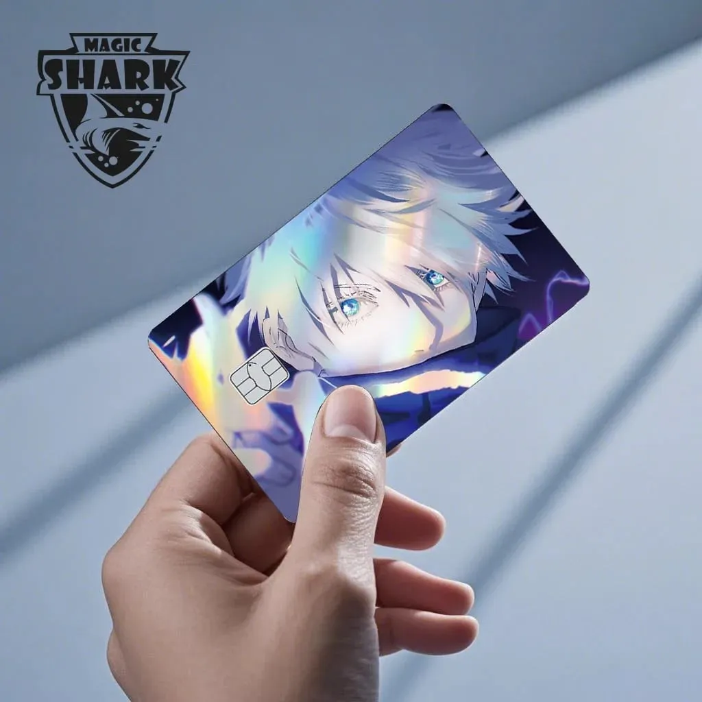 Magic Shark Mcloving Spider Anime Shinny Laser Holographic Matte Skin Film Sticker for Debit Bank Credit Card — image 3