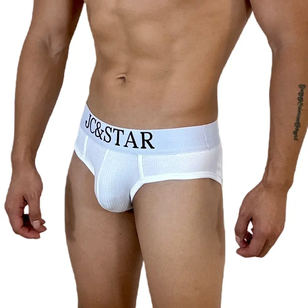 Sous-vêtements athlétiques à coupe haute pour hommes, slips en coton côtelé, confort de sport, Bikini Slip Tanga pour hommes — image 2
