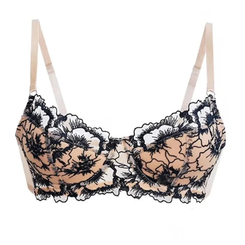 Sexy Embroidered Lace Lingerie Set for Women with Small Breasts Push-Up and Anti-Sagging Ultra-Thin Beautiful Back Bra Set — image 5