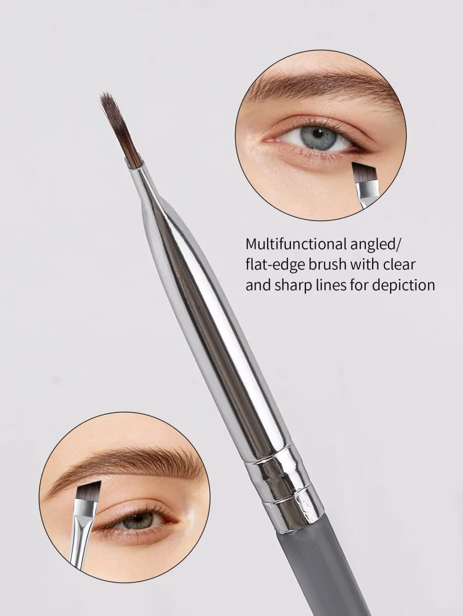 6 stuks ultradunne wenkbrauwborstelset Precisie schuine eyelinerborstels voor wenkbrauwvoering Detail oogmake-up cosmetische schoonheid — image 4