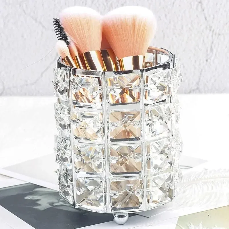 Neue Kristall Lagerung Tasse Make-Up Pinsel Augenbrauen Bleistift Lagerung Flasche Schmuck Lagerung Container Europäischen Kosmetik Lagerung Box