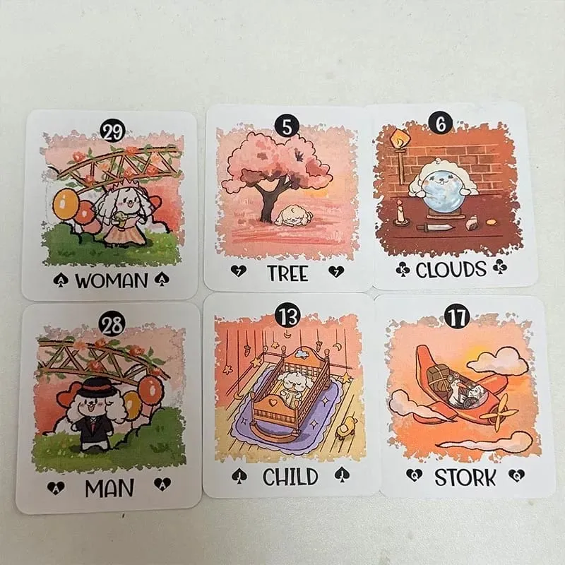 Boji Blog Lenormand Deck English Version 39pcs A Rabbit's Journey Through Destiny Divination Tarot Card for Tarot Lovers