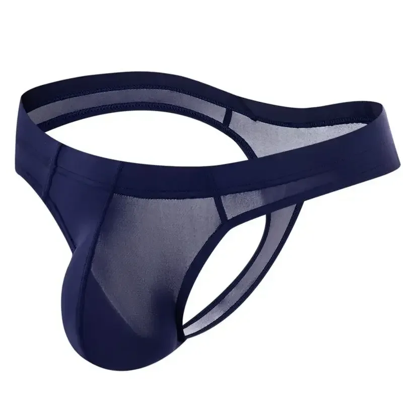 Sexy Men's Thongs Underwears Ultra-thin Thong G Strings Pouch Ice Silk Tanga Hombre Sexy Gay Underpants Breathable Briefs Men