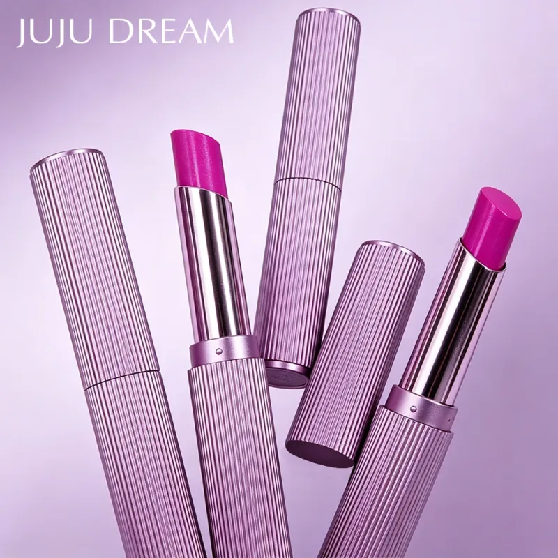 Retro Rose Shimmer Lipstick Metallic Glitter Pink Purple Long Lasting Lip Tint
