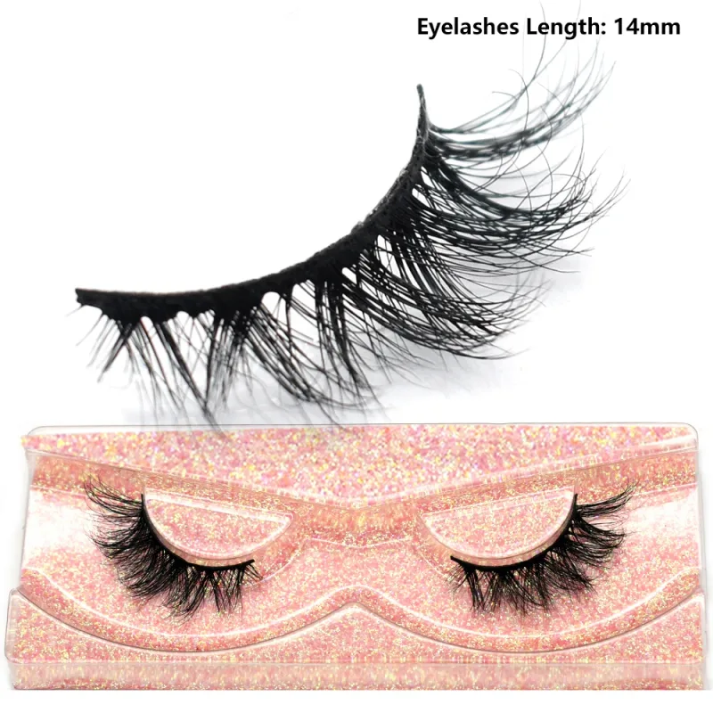 Demi-cils naturels 3D en vison, courts, duveteux, vaporeux, bande croisée, doux, Extension, maquillage — image 26