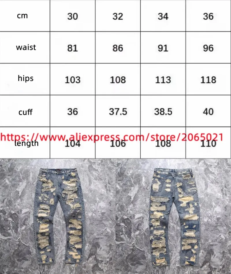 Washed Damaged Embroidery Patches Vintage Denim Jeans Men Women 1:1 Best Quality Pants — image 8