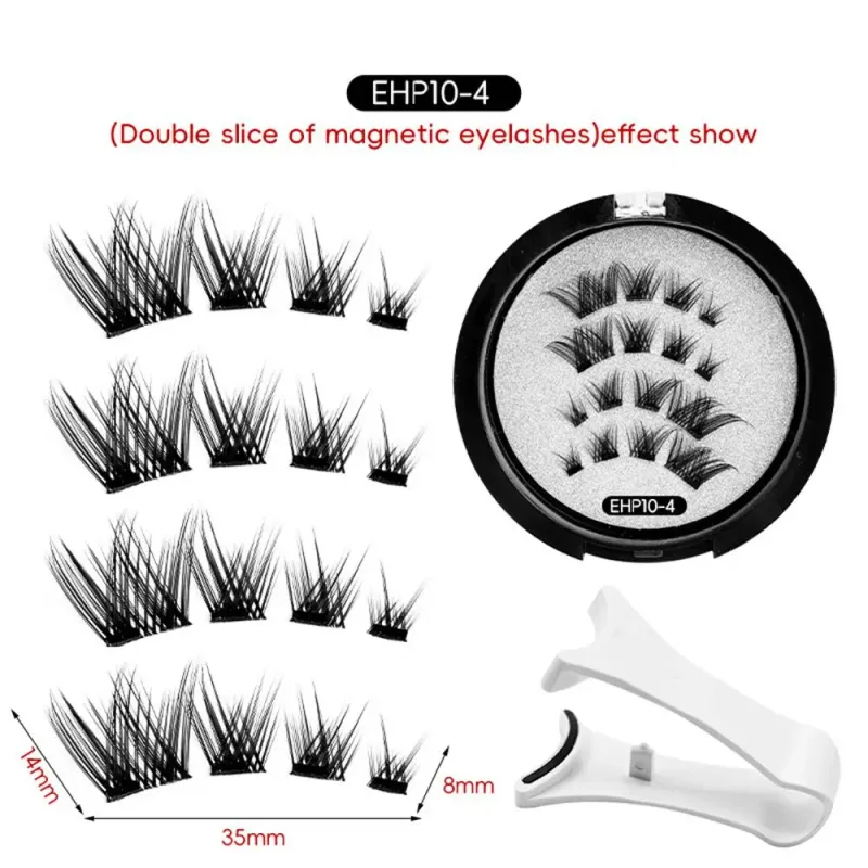 New Magnetic Eyelashes Kit 3D Natural Effect Magnetic Eyelashes Reusable Eye Makeup False Lashes Beauty Eyelashes Supplies — image 12