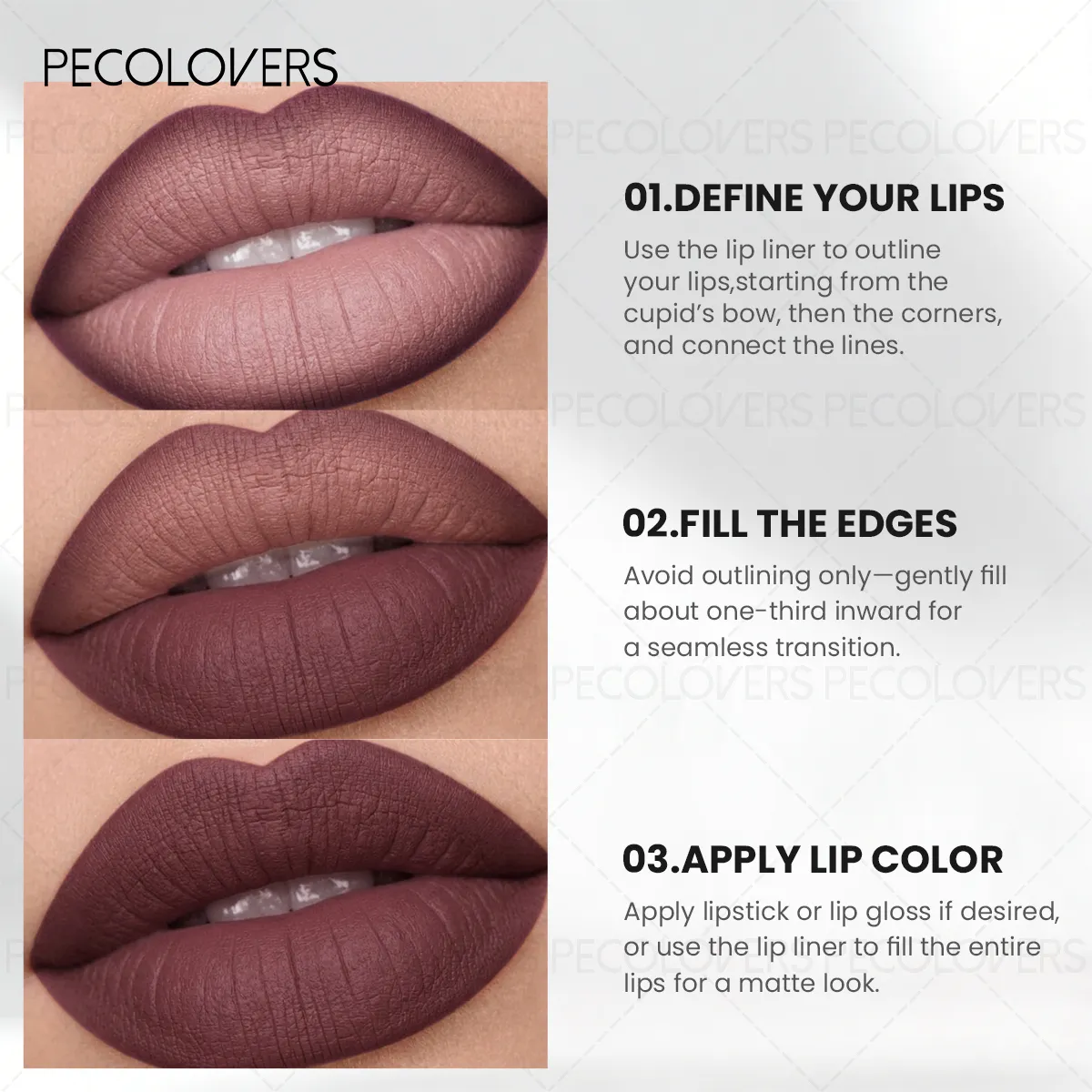 Matte Lip Liner Natural Lipstick Pen for All Light Types Accurate Defind Lip Lines Nude Pink Beige Red Tones Daily Makeup — image 6