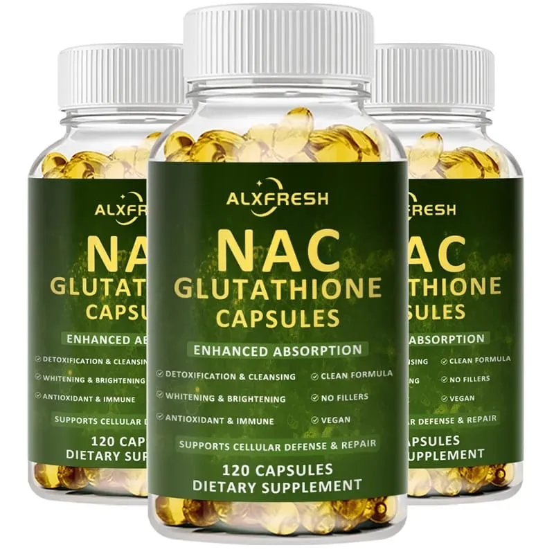 Premium NAC + Glutathione Complex Detox & Antioxidant Boost with Vitamin C | Liver Support Immune System Health Supplement