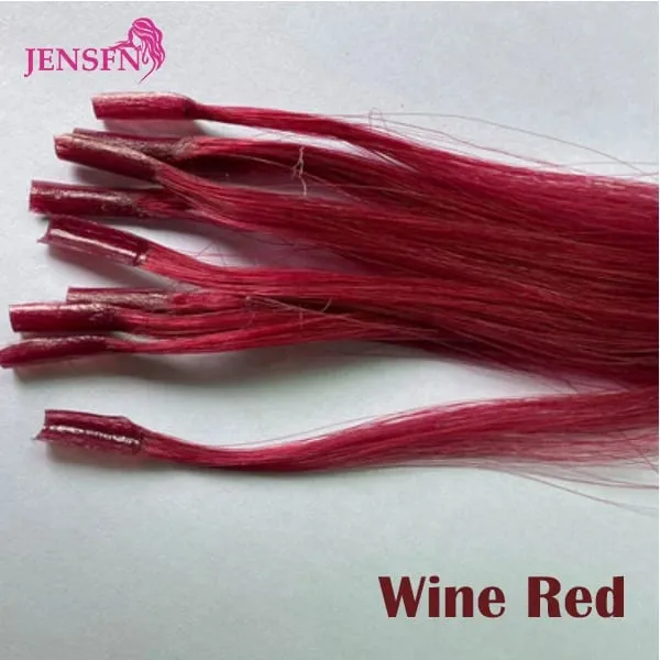 Color Straight Fusion Nail U Tip Human Hair Extensions Keratin 0.5g/Strand 20" Inch For Salon For Women A Variety of Color — image 18