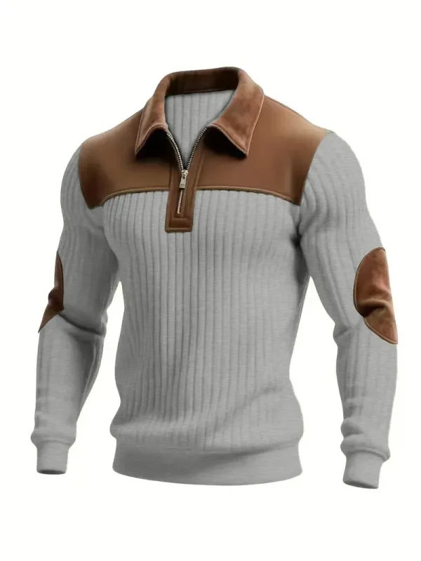 Felpe felpa da uomo 2026 nuova maglia risvolto cuciture ricamo sport casual autunno cerniera felpa abbigliamento uomo