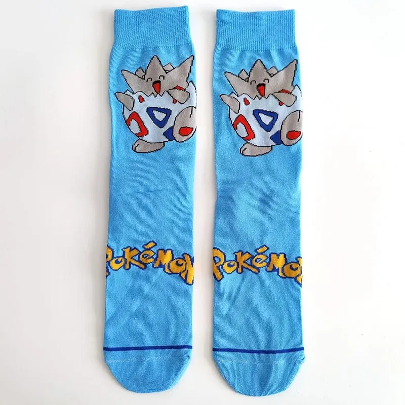 Pokemon Men's Fashion Trend Long Socks Cartoon Anime Figure Pikachu Eevee Gengar Unisex Athletic Harajuku Socks