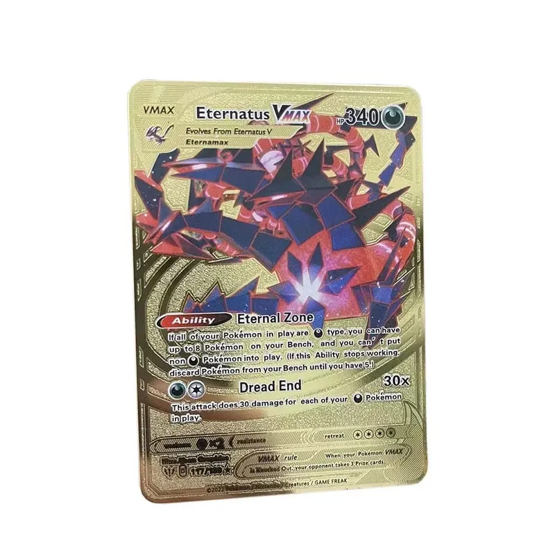 Kad Pokemon Vmax Logam Surat Pokémon Pikachu Gx Mewtwo Charizard Vstar Permainan Anime Mainan Besi Emas Kad Bermain Hadiah Kanak-kanak — image 21