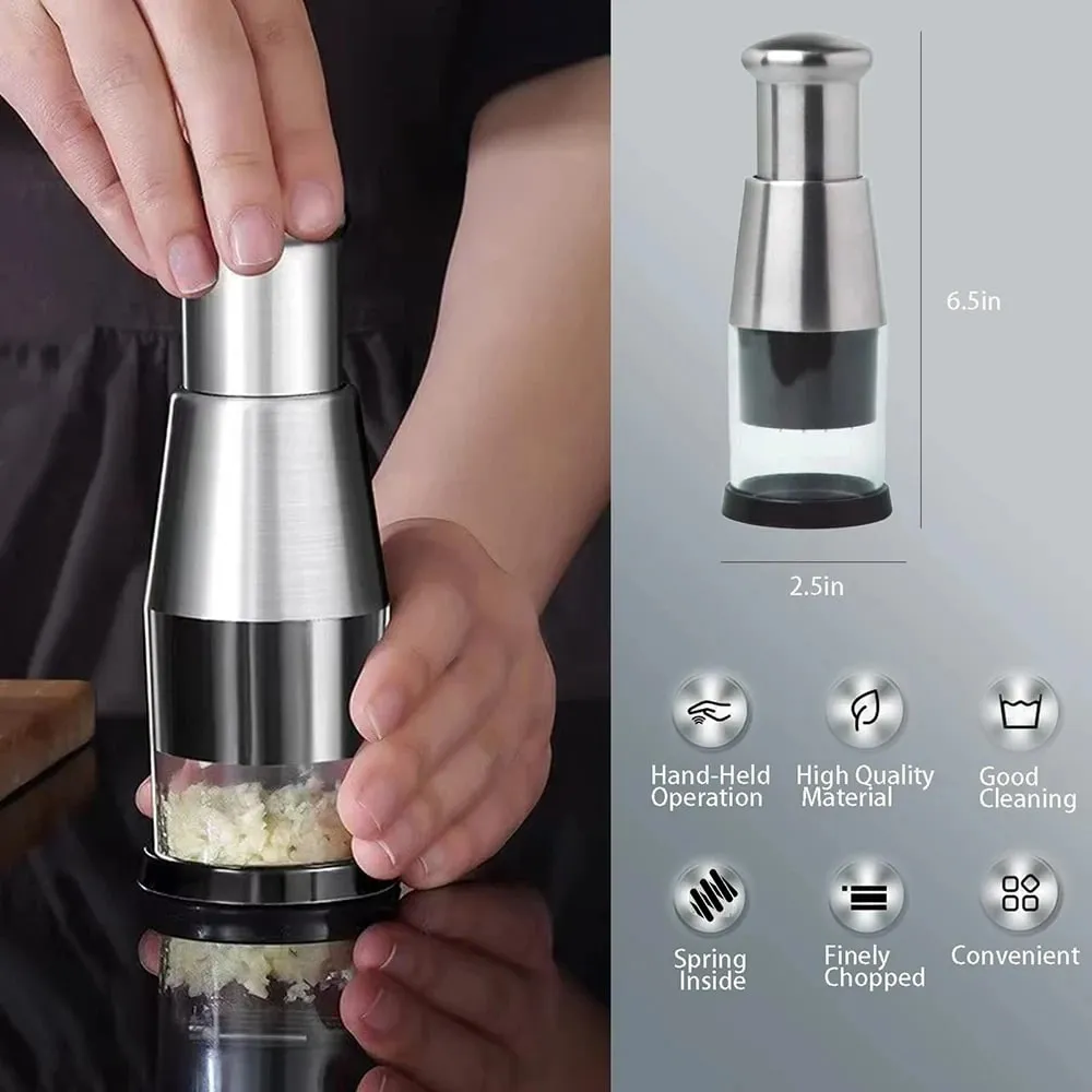 Manual Garlic Crusher Stainless Steel Garlic Crusher Garlic Masher Onion Ginger Garlic Household Kitchen Supplies Garlic Masher
