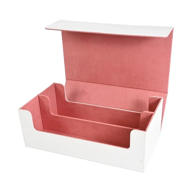 Card Storage Box Card Deck Case Holds 1200+ Single Sleeved Cards Strong Magnetic PU Leather Card Boxes for TCG