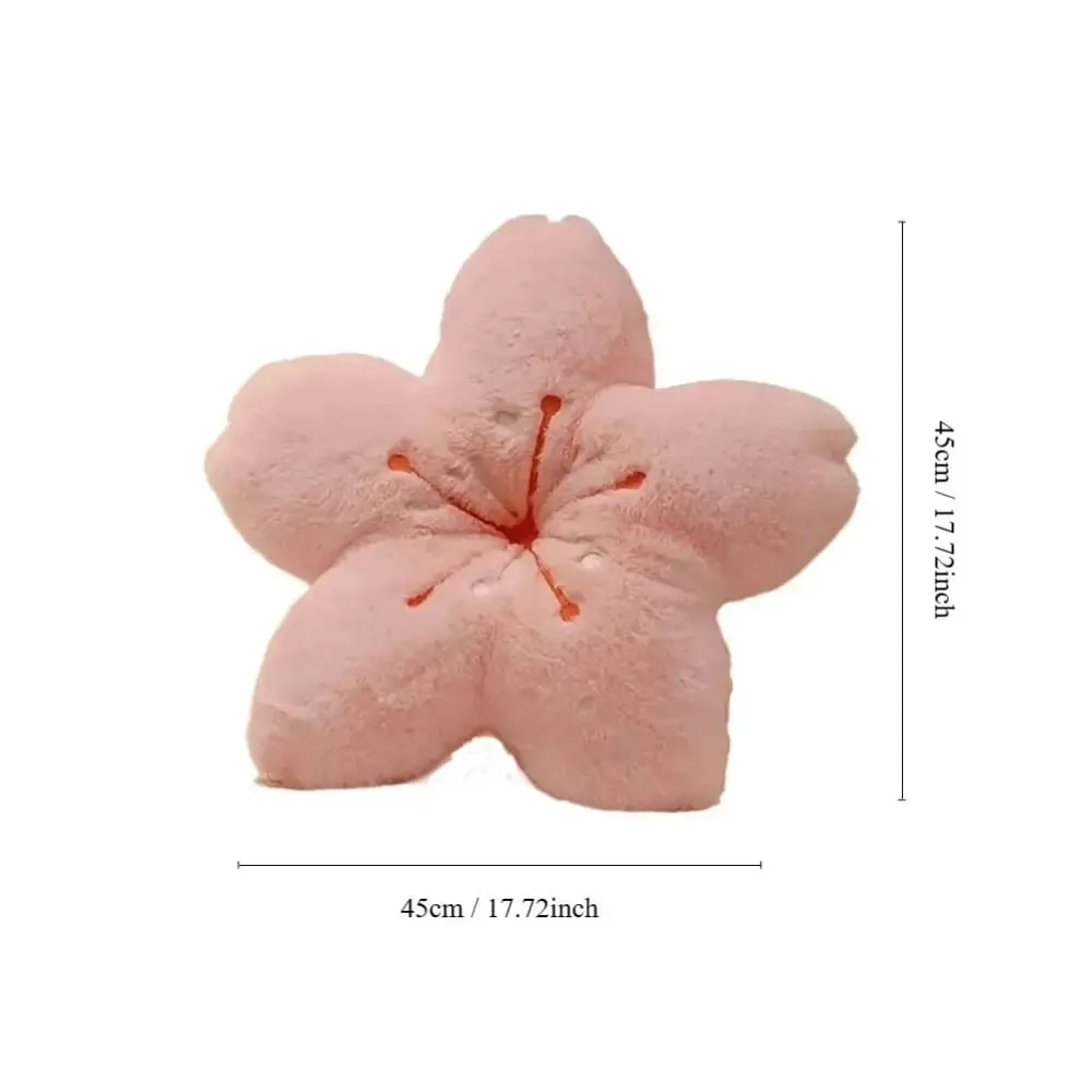 Kawaii 45cm Plush Pillow Cherry Blossom Soft Room Decor Pillow Pink Tatami Cushion Photo Decorations — image 4