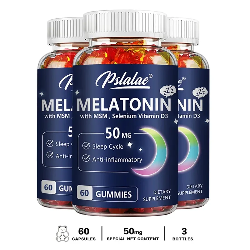 Melatonin Gummies 50mg - Sleep Support Stress Relief Improved Sleep Quality Boosted Energy Production Increased Vitality