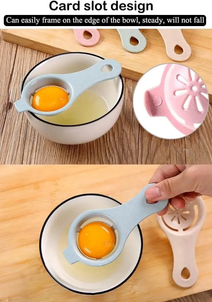 3PCS Egg Separator Egg Yolk White Separator Egg White Separator Egg Whites Strainer Filter Divider Egg Separator Tool Kitchen Ba — image 3
