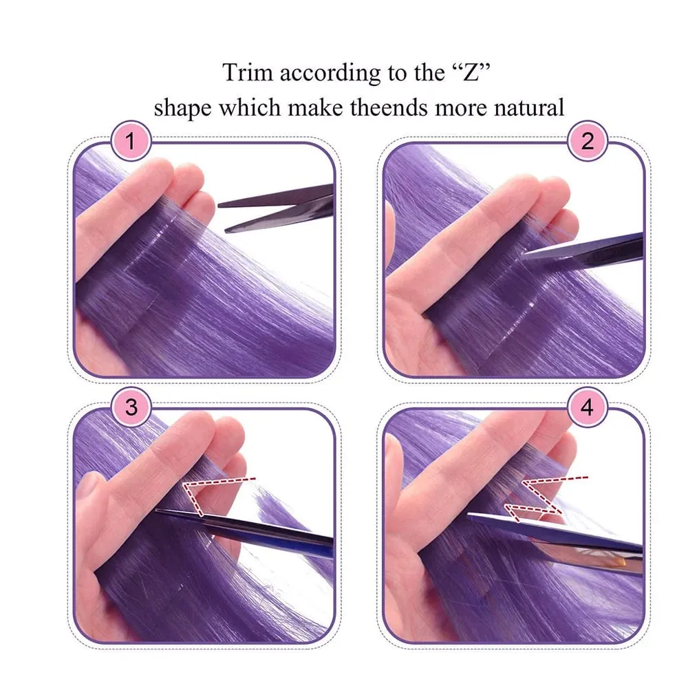 6pcs/pack Colored Party Highlights Clip in Hair Extensions for Girls 22 inches Multi-colors Straight Hair Synthetic Hairpieces — image 5