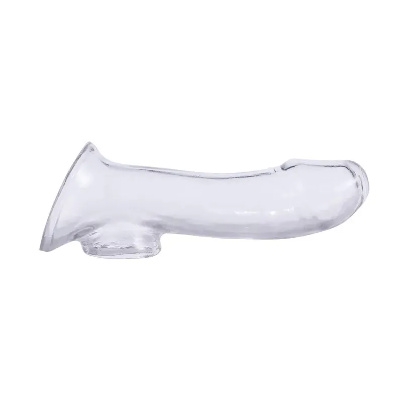 Clear Soft Realistic Penis Sleeve Firmly Cock Enlargement Extender Sheath Reusable Condom Male Dildo Enhancer Erotic Sex Product