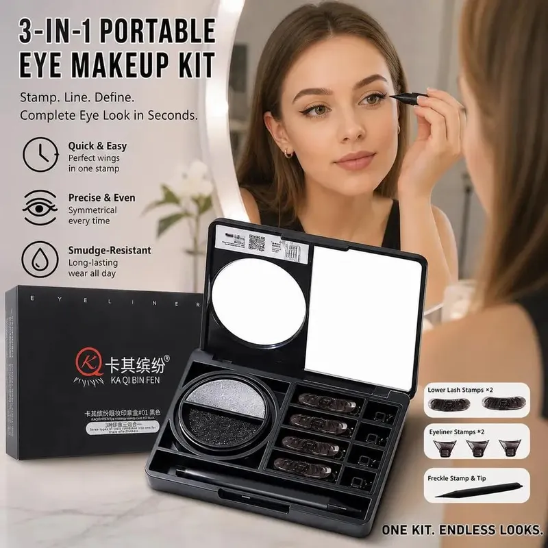 3 in1 Portable Eye Makeup Seal Case Lower Eyelash Seal Eyeliner Seal Spot Mole Makeup Product Durable Non fading Waterproof