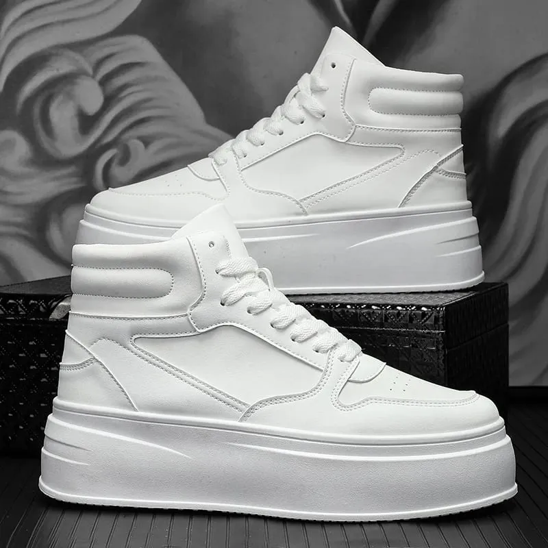 Autumn Men Casual Sneakers Platform Ankle Boots High-top Thick Bottom Sneakers Male Outdoor Basketball Shoes Sport Trainers — image 4