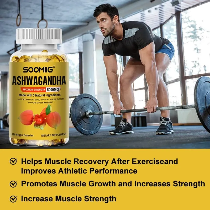 Organic Ashwagandha - Stress Relief & Immune Support Supplement Supports Balanced Energy Levels NON-GMO Vegan Capsules — image 2