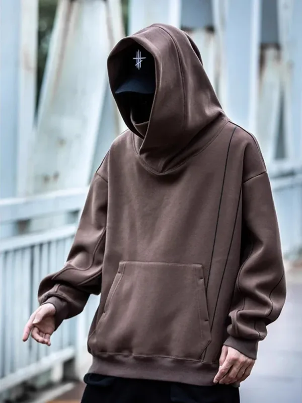 Autumn Men's Windbreaker Turtleneck Hooded Sweatshirts New Japanese Ninja Hoodies Women Line Print Oversized Y2K Vintage Hoodie — image 29