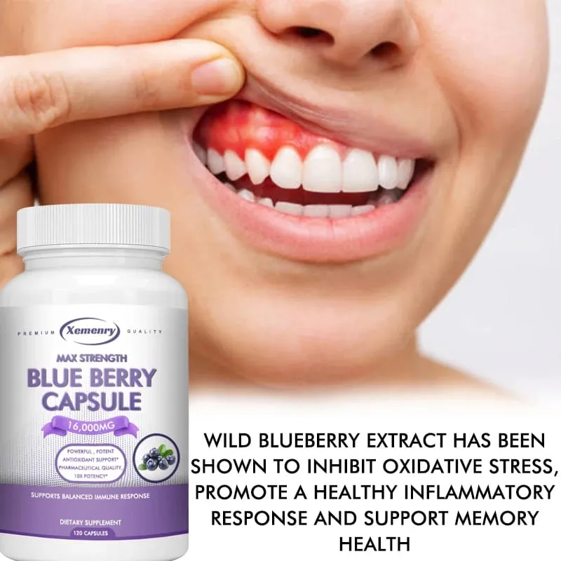 Blueberry Extract Supplement 16000mg 120 Capsules - Non-GMO — image 6
