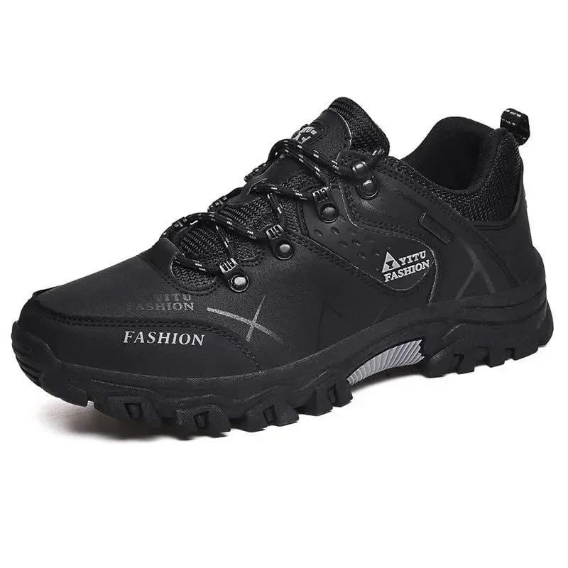 New Leather Sneakers Breathable Men Casual Shoes Comfortable Walking Shoes Non-Slip Outdoors Hiking Shoes Fashion — image 4