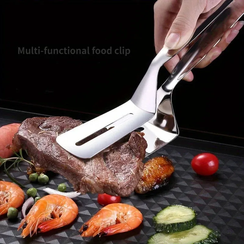 Kitchens Tongs Premium Stainless Steel Multipurpose Gripper Bread Clip/Steak Clamps/Fried Steak Clamp/Barbecue Tongs — image 3