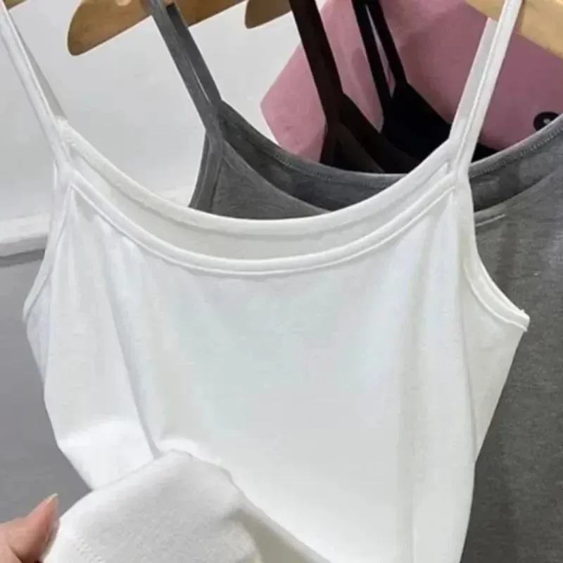 Basic Camisoles Women Crop Tops Sleeveless Shirt Bralette Tops Solid Color Strap Skinny Vest Female Slimming Tanks Bra Underwear — image 6