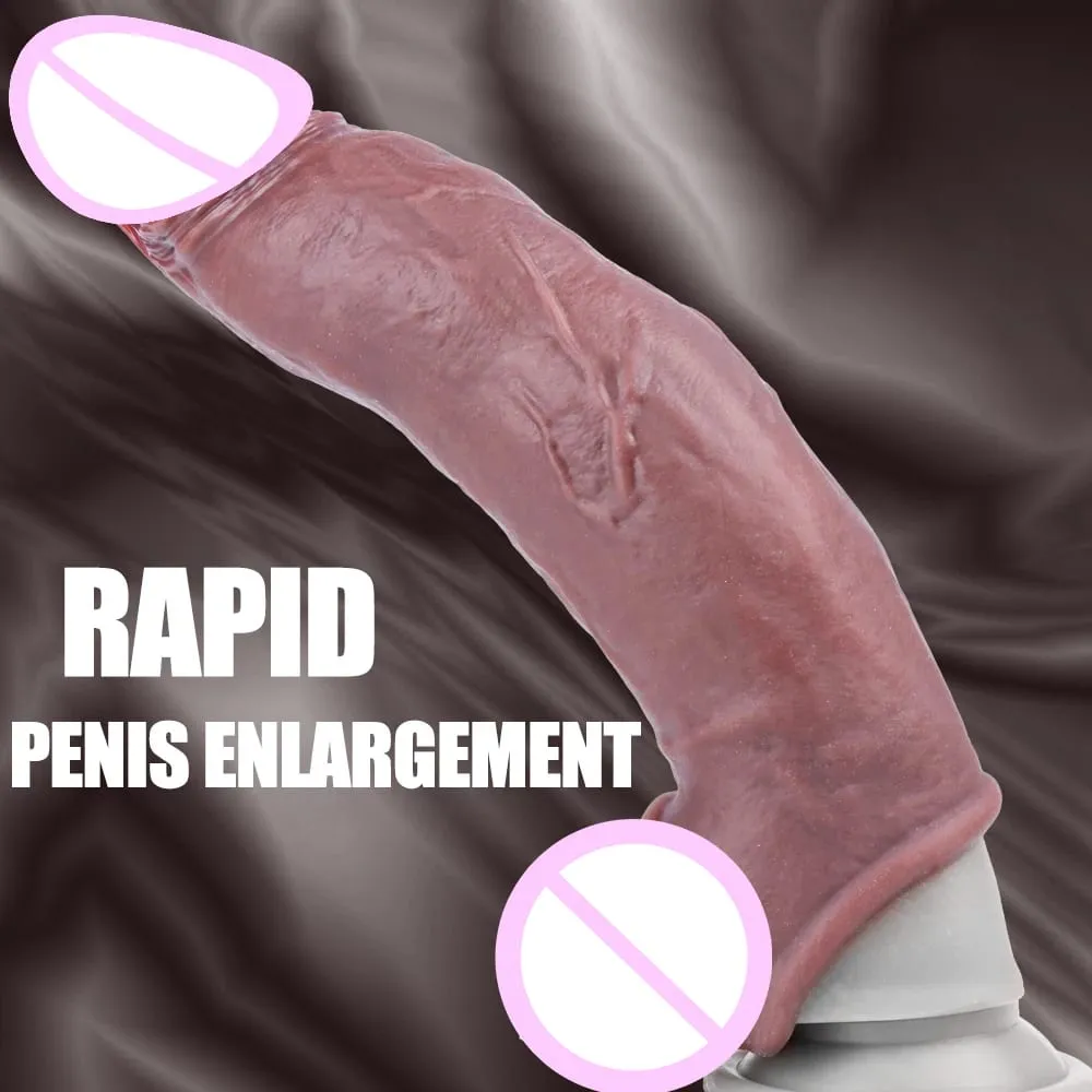 Ærme til erektion Penis træning Sexet voksen mand silikone penis ærme pik ring forlænger mandlig sexlegetøj dildo pik — image 5