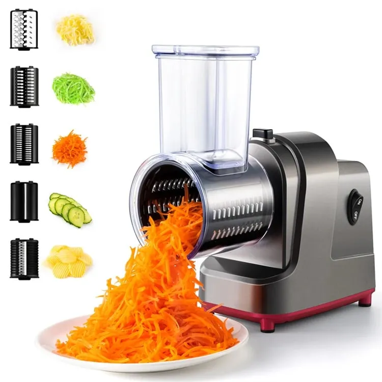 Cortadora de verduras eléctrica 5 en 1 de 250W, trituradora automática para ensaladas, rallador de queso, cortador de repollo y zanahoria JT253 — image 7