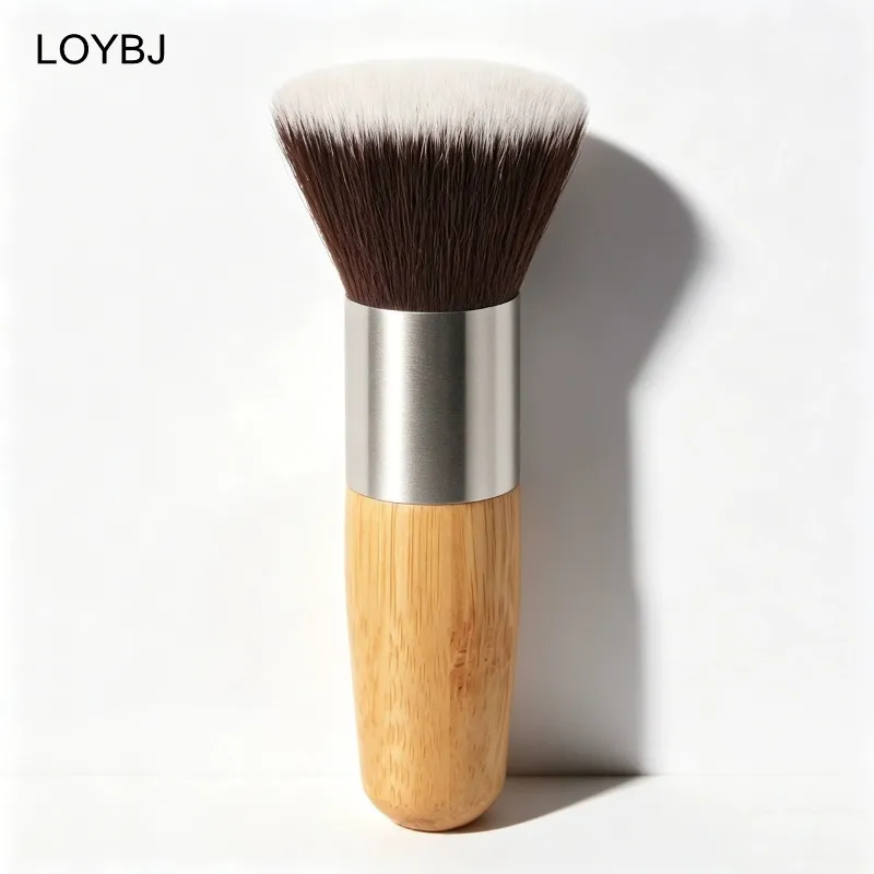 Bamboo Handle Foundation Brush Loose Powder Makeup Borstar Blush Contour Liquid Foundation Cream Professionell ansiktsskönhetsverktyg — image 6