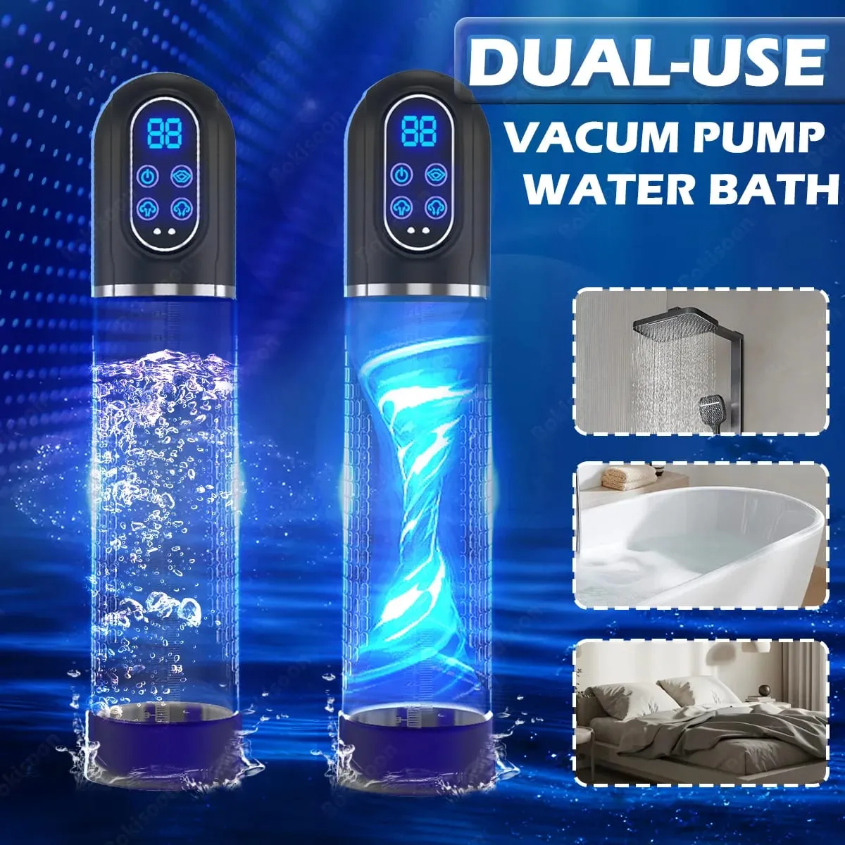 Automatic Penis Water Pump Electric Penis Pump IPX7 Masturbator Penis Extender Dick Enlarger for Penis Trainer Sex Toys for Men