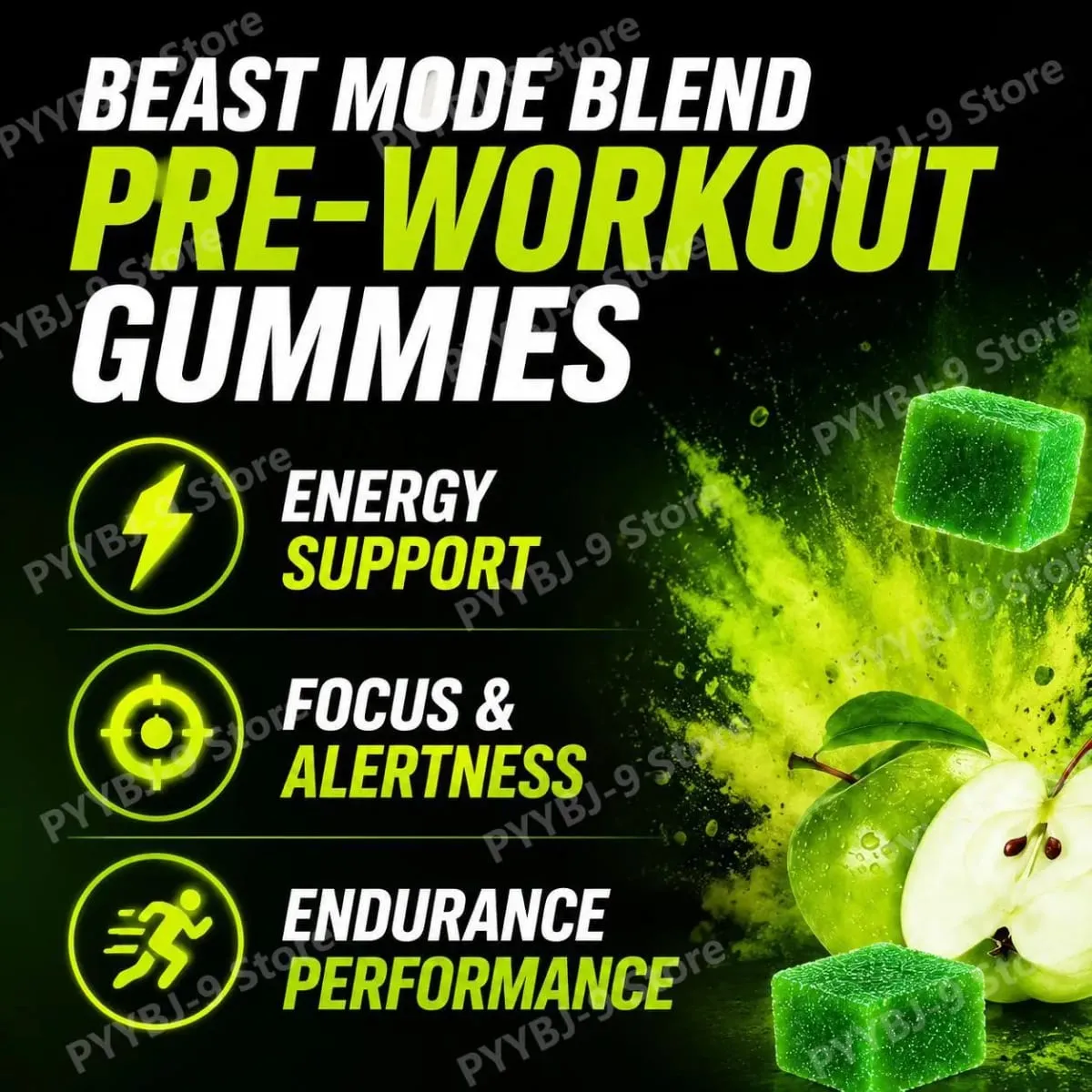 Docteat Beast Mode Blend Pre-Workout-Gummis, Energiefokus und Ausdauerunterstützung für Krafttraining und aktive Tage im Fitnessstudio, 70 Stück — image 3