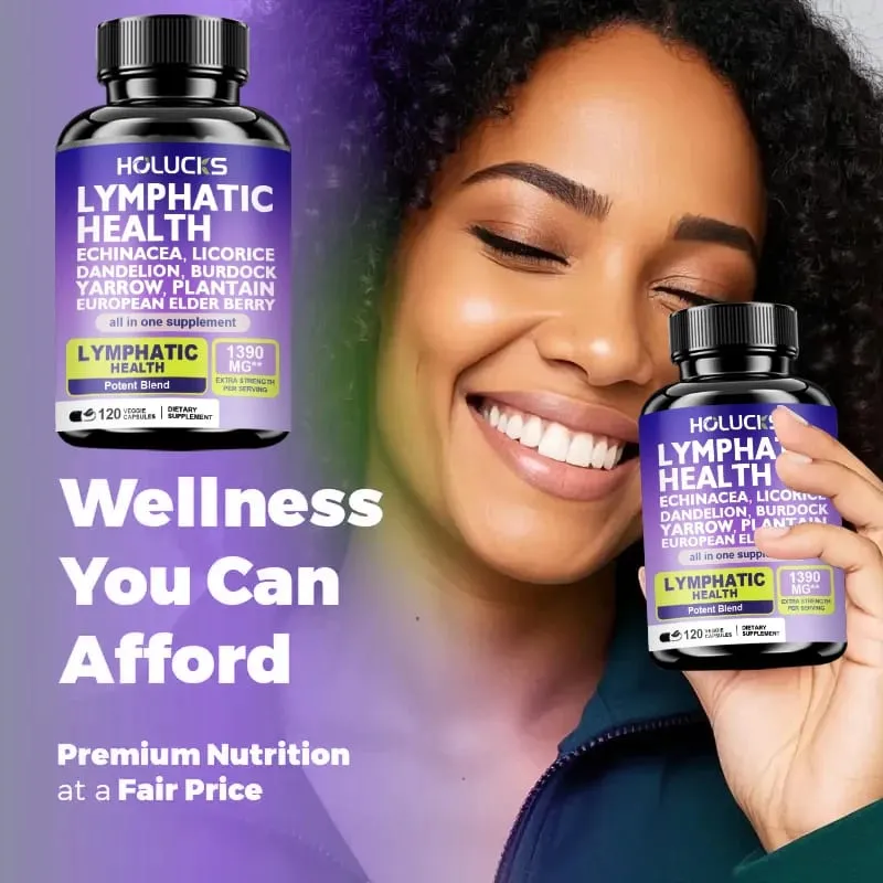 Complete Lymphatic Health 1300mg Supplement Support Lipedema Hormone Balance & Natural Detox Clear Skin Overall Vitality