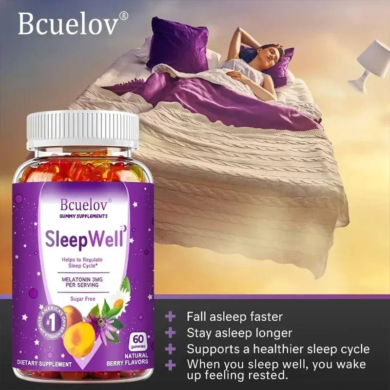 Melatonin Gummies 3 Mg - Fall Asleep Naturally Fight Insomnia Support Immunity Improve Rest Quality and Sleep Cycles — image 3