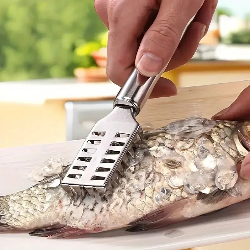 Fish Scaler Stainless Steel Premium Fish Scale Remover Integrated Casting Duty Sawtooth Fish Descaler Tool Fishes Scaler Tool — image 8