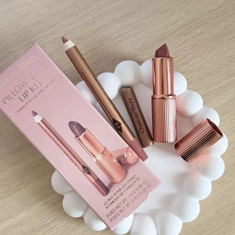 Charlotte Tilbury Lip Liner Set With Essential Oil Silky Blush Foundation That's Smooth Lightweight Natural And Blurred Makeup