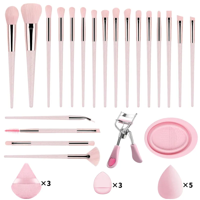 33 Chiếc Bộ Dụng Cụ Trang Điểm 20 Cọ Trang Điểm Với Bông Đánh Phấn Bát Vệ Sinh Mi Full Face Bộ Trang Điểm Mắt
