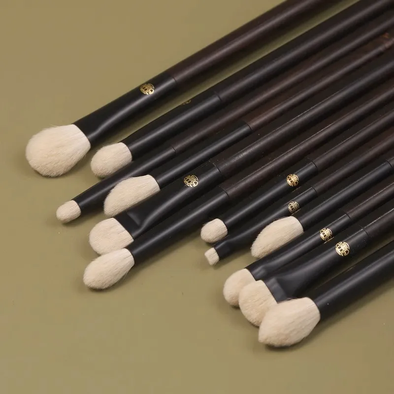 Limited||Professional Handmade Makeup Brushes 1PC White Lynx Hair Eye Shadow Blending Brush Ebony Handle Make Up Brush