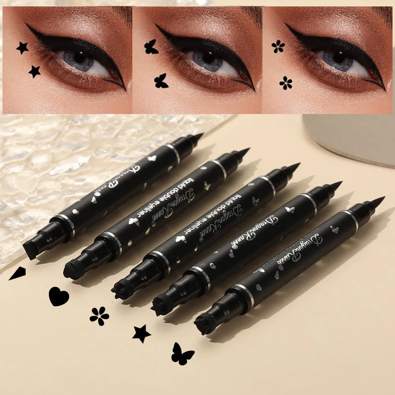 2 IN 1 Butterfly Seal Eyeliner Pen Star Moon Stamp Long-Lasting Waterproof Black Liquid Eye Liner Pencil Eyes Makeup Cosmetic — image 2