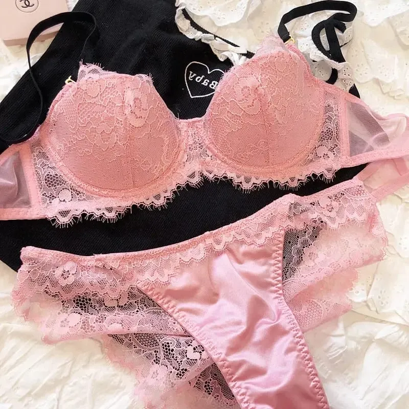 Push-Up Minimizer Bra Set Plus Size Women - African Dopamine French Lace Underwire Bralette Sexy Big Bust Thin Soft Cups — image 14