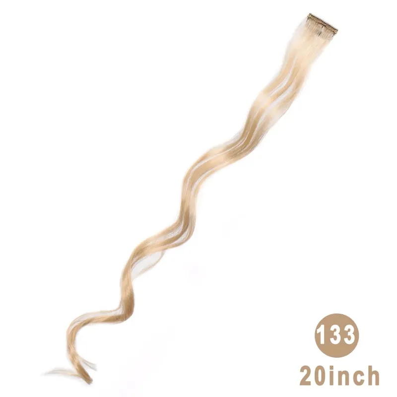Lupu Synthetic Long Straight Rainbow Highlight Colored Hair Extensions Clip In Fake Hair Pieces For Women Heat Resistant — image 56