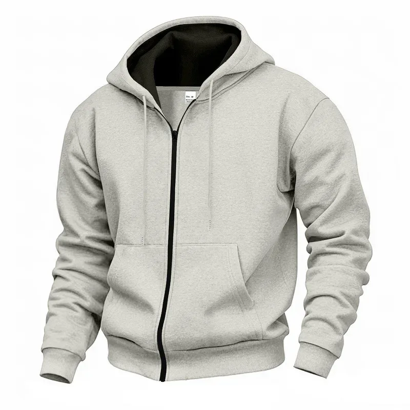 Baru 2026 Musim Gugur Kasual Lelaki Lengan Panjang Zip Bertudung Kot Sweatshirt Fesyen Lelaki Luaran Pakaian Sukan Jaket Hoodies — image 34