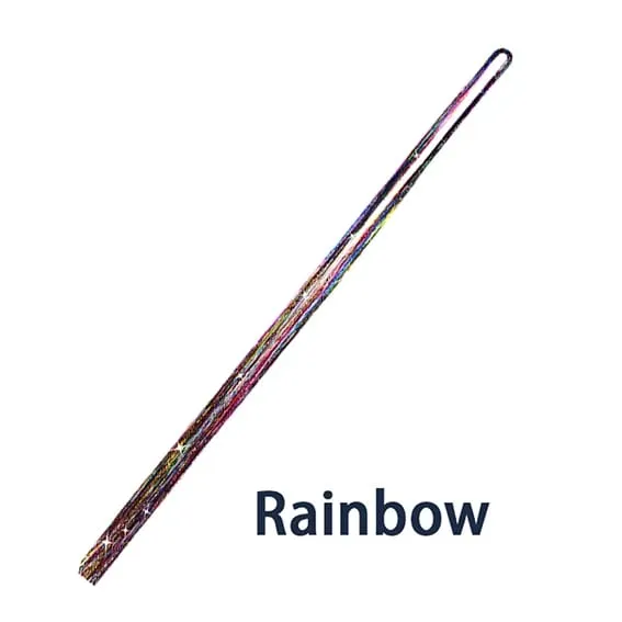 47 Inches Shiny Hair Tinsel 200 Strands/Pack Sparkle Glitter Hair Extensions Tool for Braiding Women Girls Hair Accessories — image 8